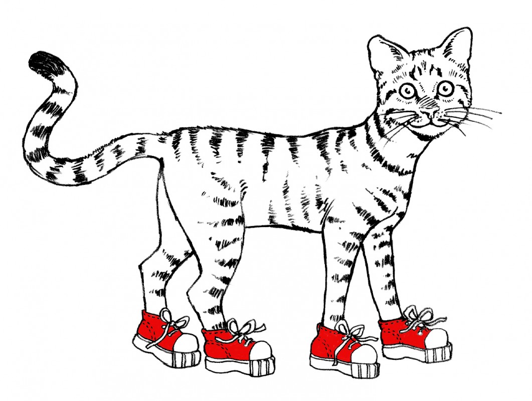 Cat in red sneakers- logo of Ed Austin & Associates