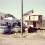 Methodist Parsonage on the move in 1953. WHC 0084.012.0002.008.