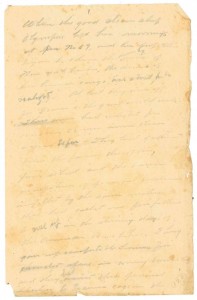 View of the manuscript found in Dr. W. Carlton Smith's papers. WHC 0087.035.