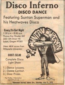 Disco Inferno ad from the Statesman Journal 1978. Photo Credit: WHC MMMA.200.0002 