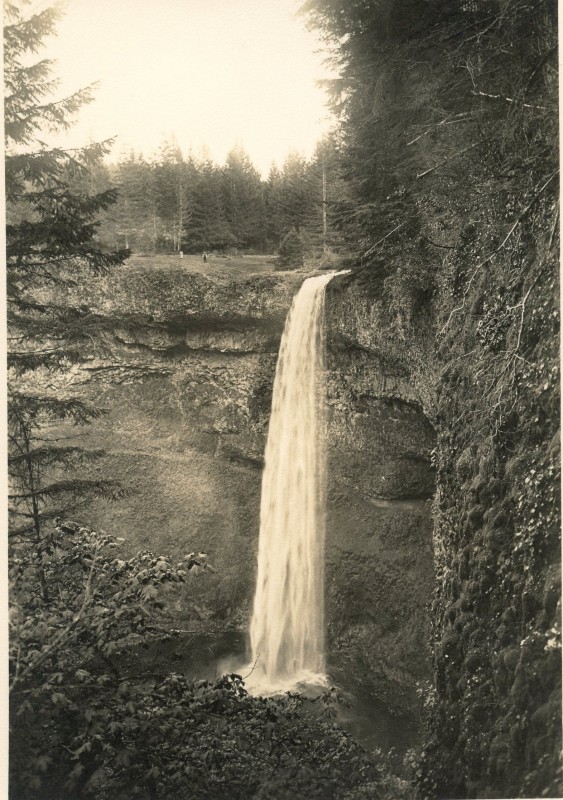 South Falls at Silver Falls State Park in Silverton Oregon, shot by J.D. Drake circa 1931