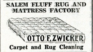 Advertisement for the Salem Fluff Rug and Mattress Factory, December 1940, Oregon Magazine.  WHC 2008.038.0145b