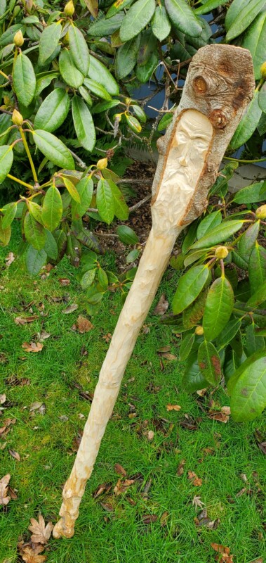 Walking stick with carved Spirit