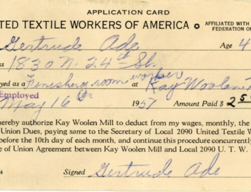 Organized Labor at the Thomas Kay Woolen Mill