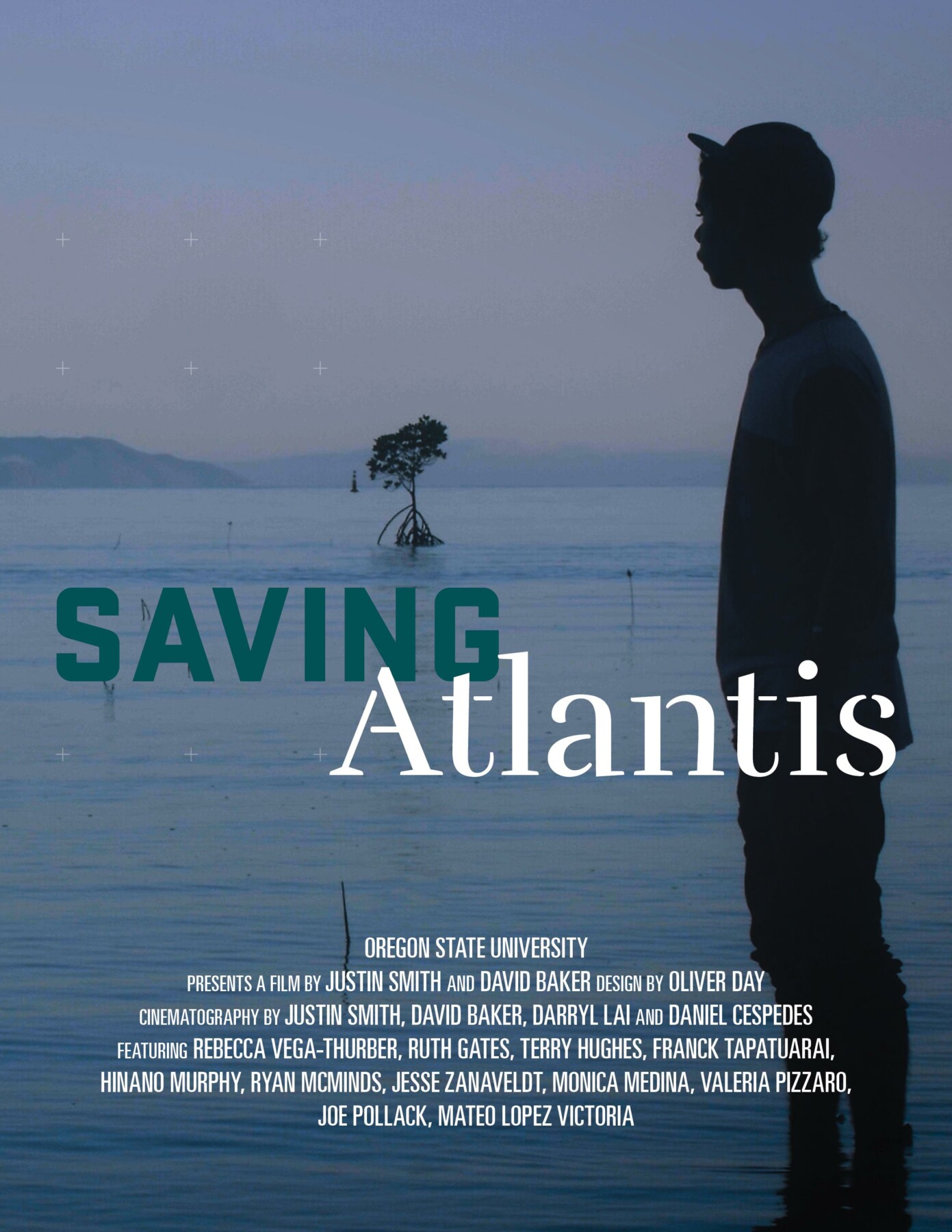 documentary poster. Silhouette of a person with ocean in the background